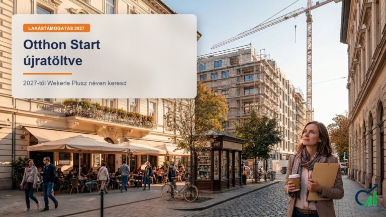 Budapesti utca felújított bérházzal és épülő új lakóházzal, az Otthon Start helyett 2027-től Wekerle Plusz